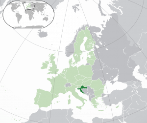 Croatia in the map of Europe